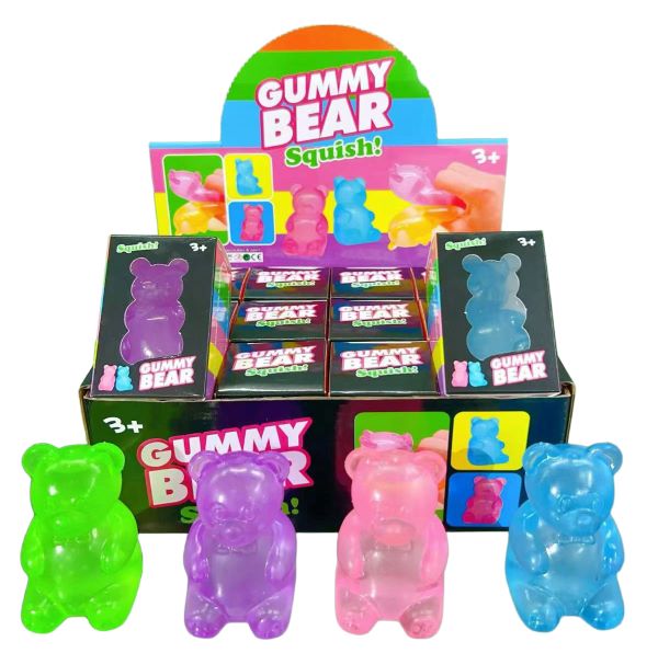 SQUISHY GUMMY (TEDDY) BEAR 8,5cm TPR Slow Rise In box In display da 12pz…x12…x144